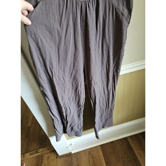 Boho Lagenlook Women Overalls L Large Wide Leg Casual Bib 100% Cotton Jumpsuit - Picture 3 of 8